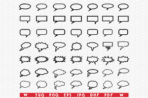 SVG Speech Bubble, Black silhouette