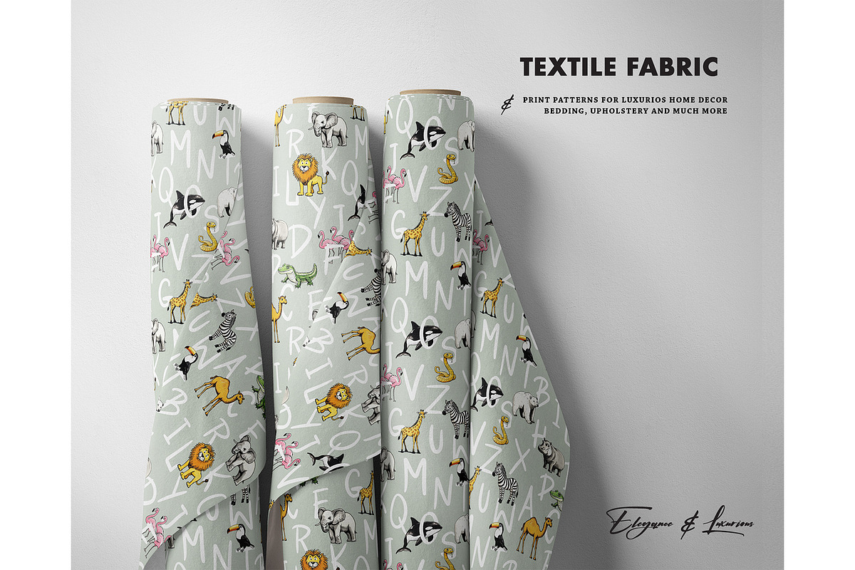 Zoo ABC letters seamless pattern, a Pattern Graphic by Milatoo (Photo 4 of 7)