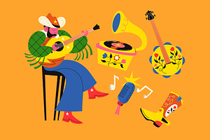 Orange Country Music Illustration, an Illustration by graphicook