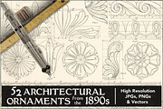 52 Vintage Architectural Ornaments, an Illustration by Piddix Archives (Thumbnail 1 of 2)