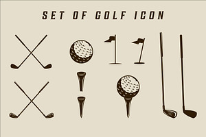 set of golf icon vector illustration, a Branding & Logo Template by zyxroun shop