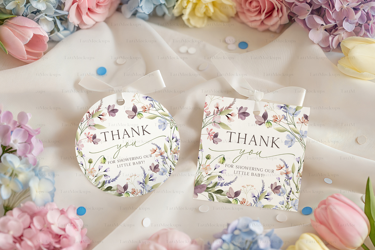 Spring Pastel Floral Gift Tag Mockup, a Product Mockup by TatiMockup (Photo 3 of 4)