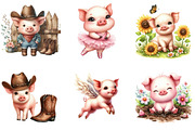 Cute Pig Clipart Bundle, an Illustration by DreamArtGraphic (Thumbnail 4 of 4)