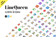 LineQueen Icons, an Outline Icon by PixelBazaar (Thumbnail 1 of 8)