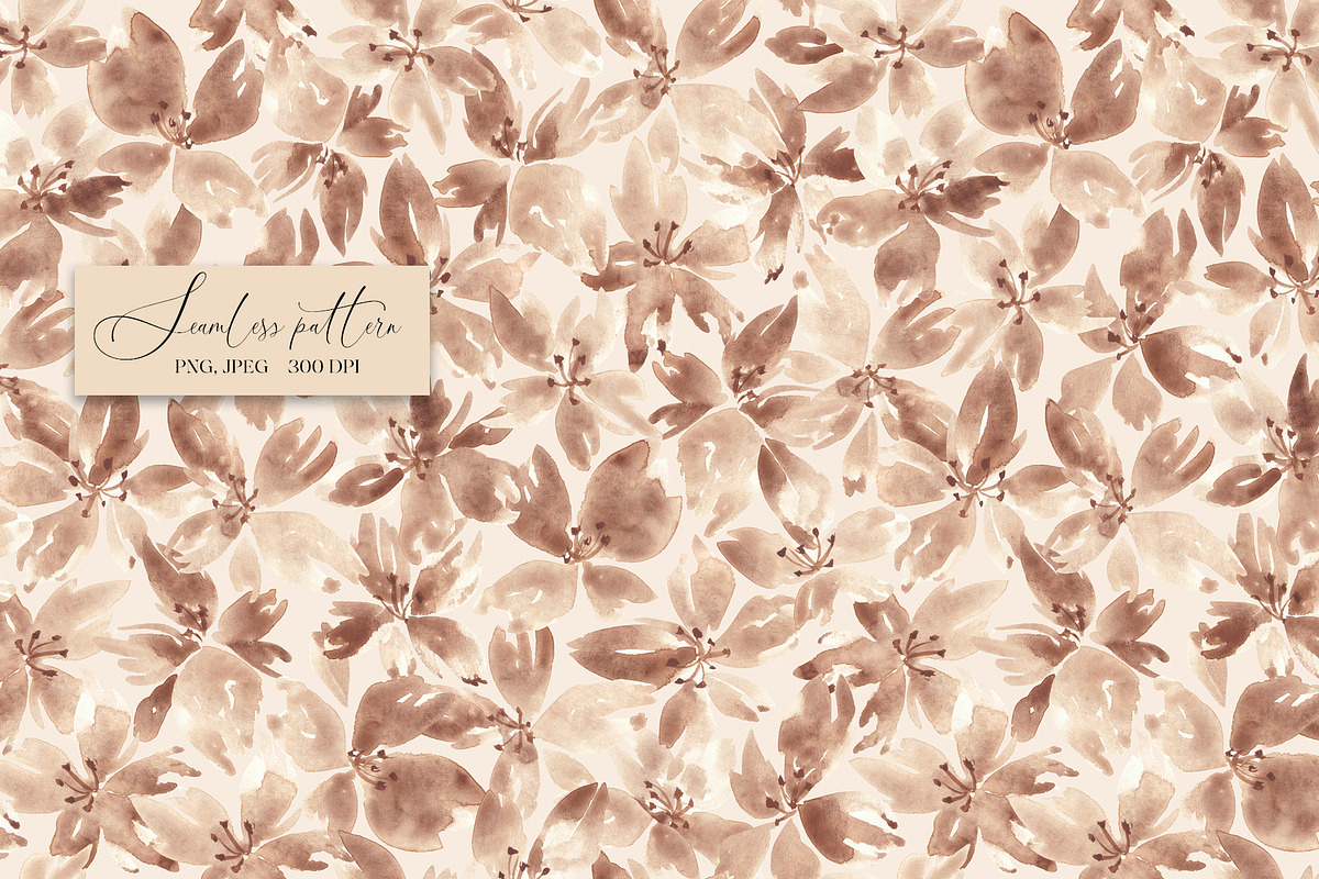 Mocha mousse flowers seamless patter, a Pattern Graphic by SirenaArt (Photo 6 of 16)