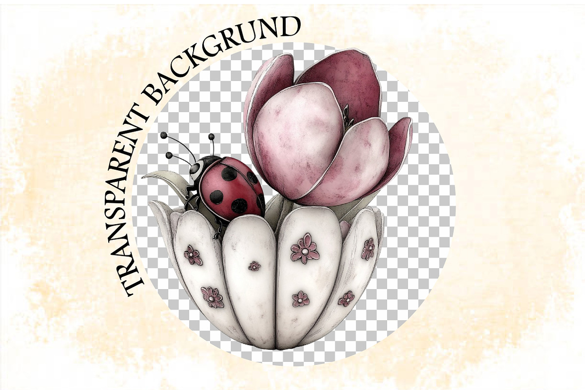 Whimsical Spring Ladybug Clipart, an Illustration by SVGArt (Photo 8 of 9)