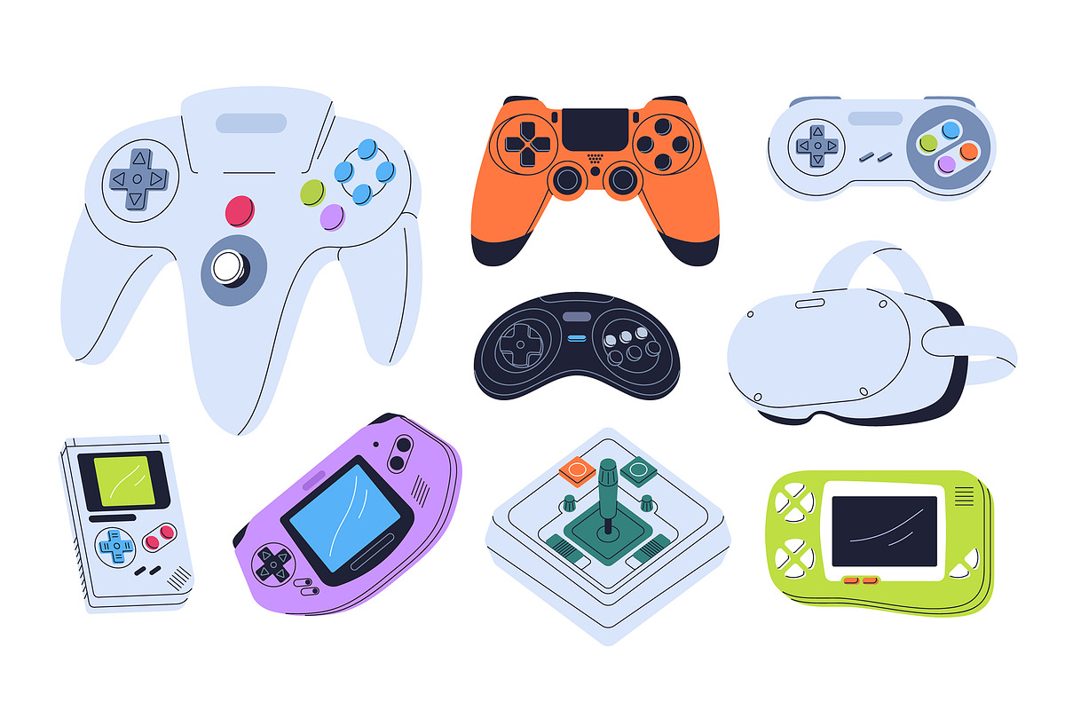 Video game consoles, joysticks set, a Technology Illustration by Good Studio (Photo 2 of 4)