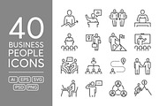 40 Business People Icons, an Outline Icon by kucingklawu (Thumbnail 1 of 5)
