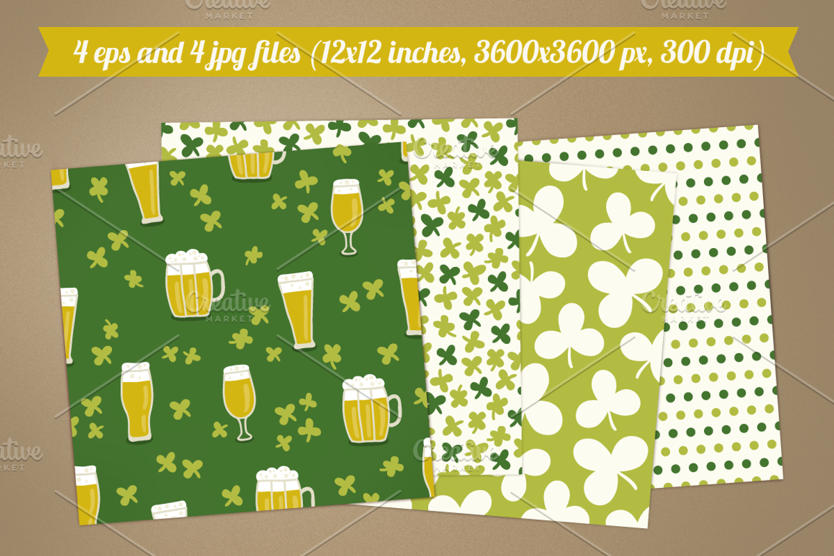 Set of holiday seamless patterns preview 2