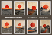 Minimalist Sunset Illustration, a Decorative Illustration by Housui Patterns (Thumbnail 4 of 9)