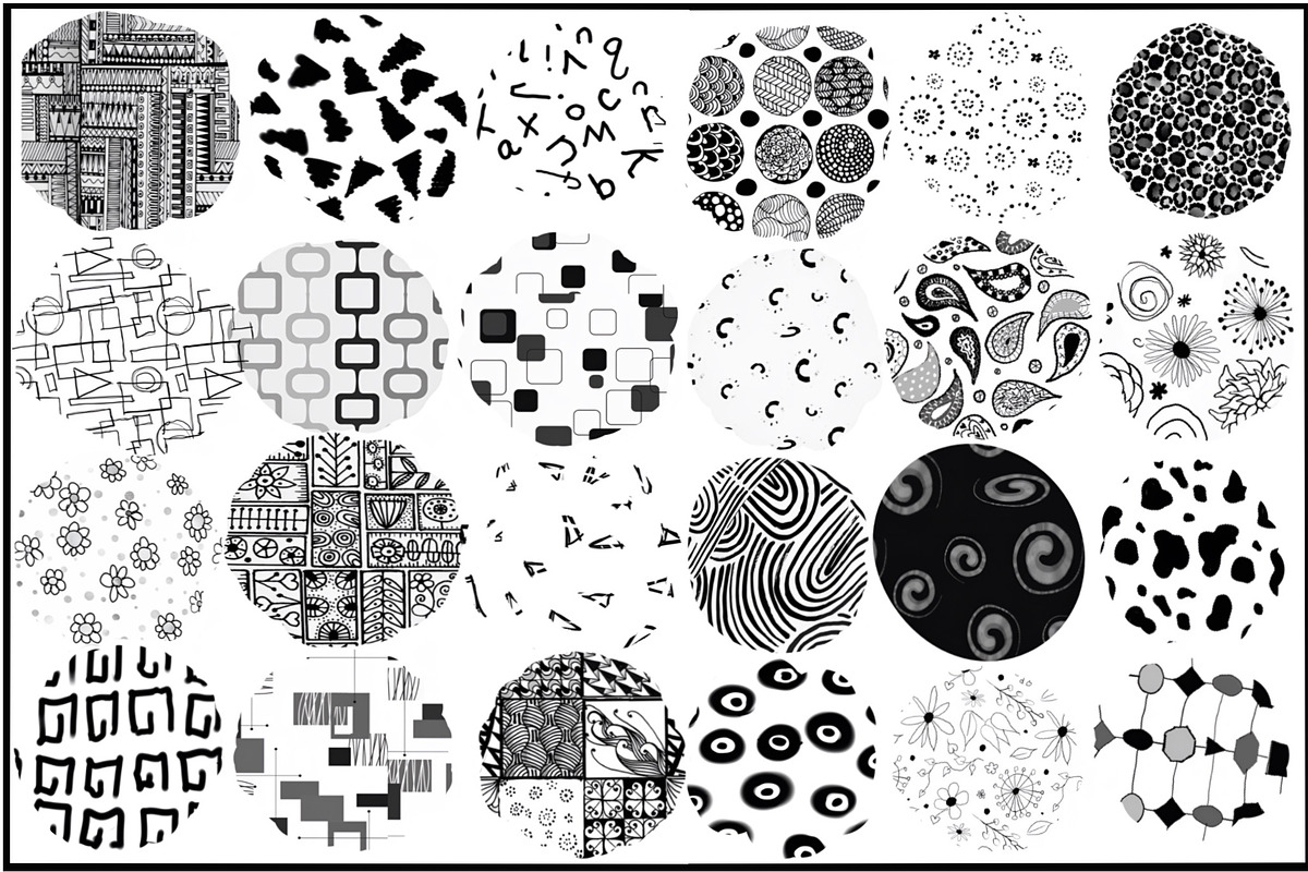 Hand Drawn Pattern Digital Brush Set, a Brush Add-On by Willow & Wheat (Photo 2 of 4)