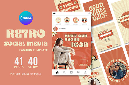 Retro Fashion Social Media Template