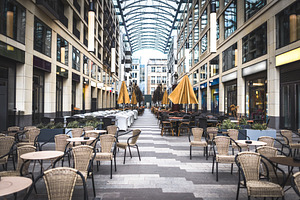 Outdoor cafe at the city center