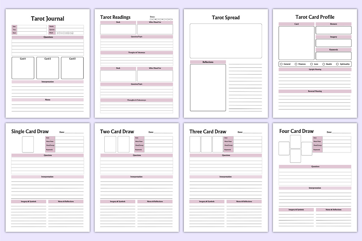 2025 Tarot Journal Canva Template, a Stationery Template by Mustafiz (Photo 3 of 8)