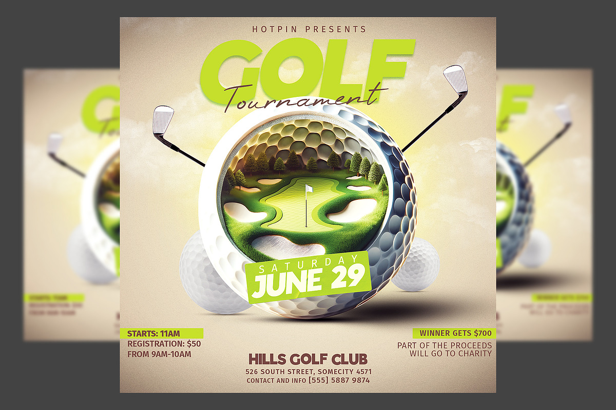 Golf Tournament Flyer Template, a Flyer Template by Hotpin (Photo 2 of 2)