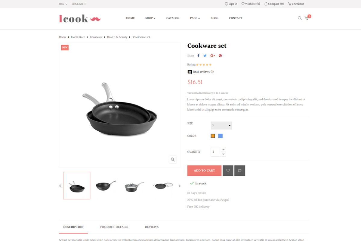 LEO ICOOK - KITCHEN TOOL, COOKWARE,, a Bootstrap Template by LeoTheme (Photo 6 of 8)