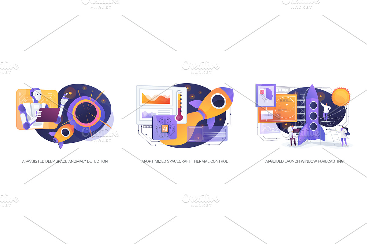 AI Tools for Space Missions abstract, a Technology Illustration by Visual Generation