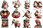 Quirky Valentine Birds Clipart, an Illustration by OK Design (Thumbnail 3 of 6)