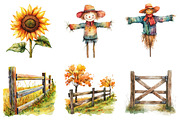 Fall Farm Clipart Bundle, an Illustration by designcity5 (Thumbnail 4 of 5)
