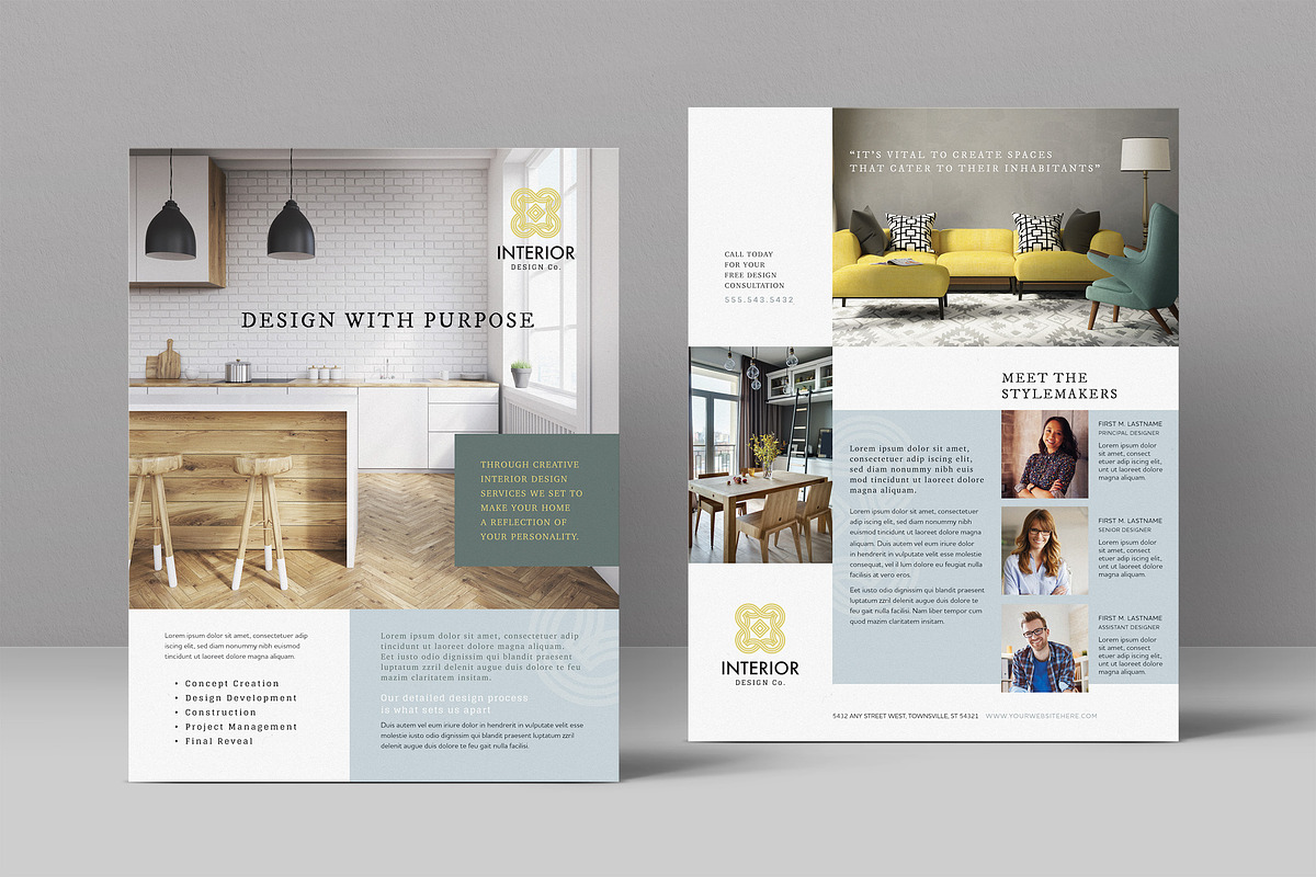 Interior Design Datasheet Template, a Flyer Template by StockLayouts (Photo 1 of 5)