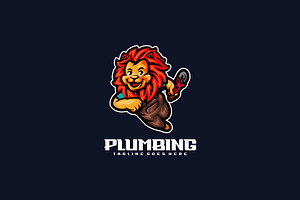 Plumbing Lion Mascot Style., a Branding & Logo Template by ModalTampang