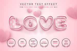 Love Heart - Editable Text Effect