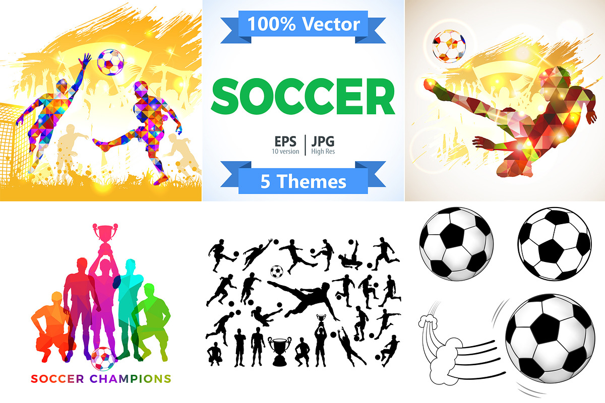 Soccer posters and silhouette player, a Decorative Illustration by TAlex (Photo 1 of 6)