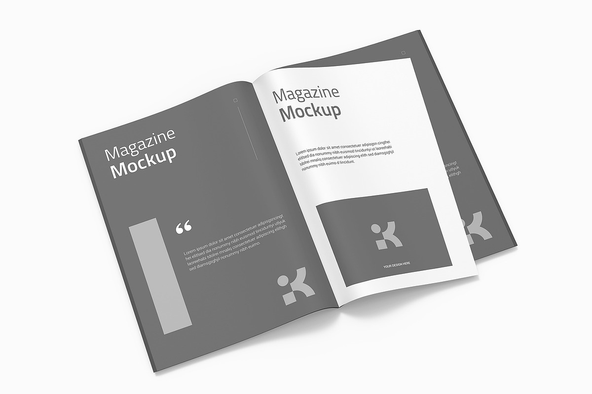Creative Open Magazine Layout Mockup