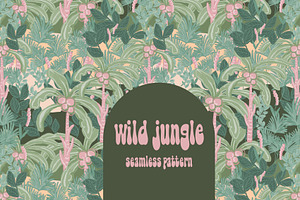 Wild tropical jungle palm pattern