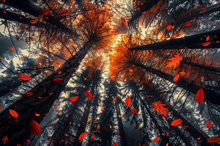 A very tall tree covered in vibrant, a Photo by Iftikhar Alam