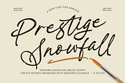 Prestige Snowfall, a Script Font by operatype.co (Thumbnail 1 of 8)