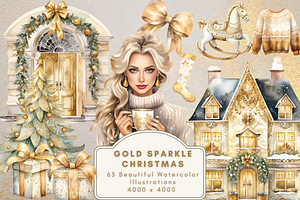 Gold Sparkle Christmas Clipart