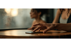 Woman Reaching for Smartphone on, a Technology Photo by piter.goskov