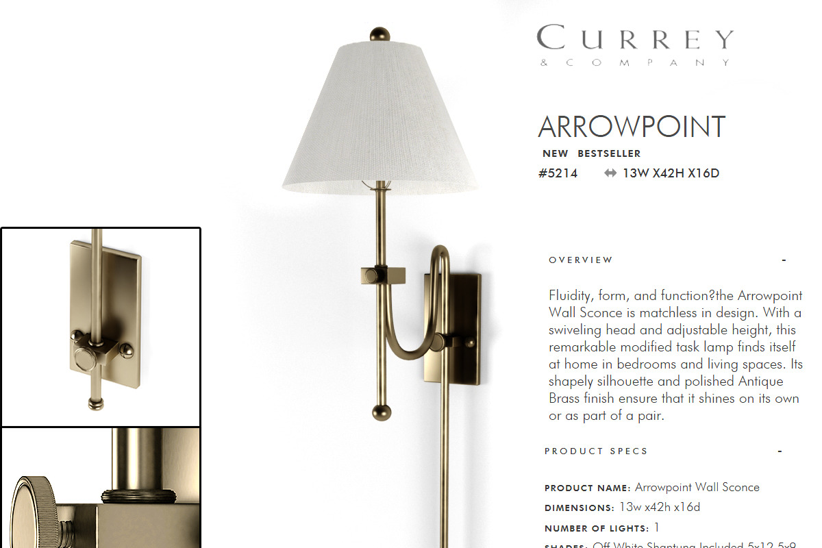 Arrowpoint Wall Sconce, an Object 3D Model by Best Stock Contents