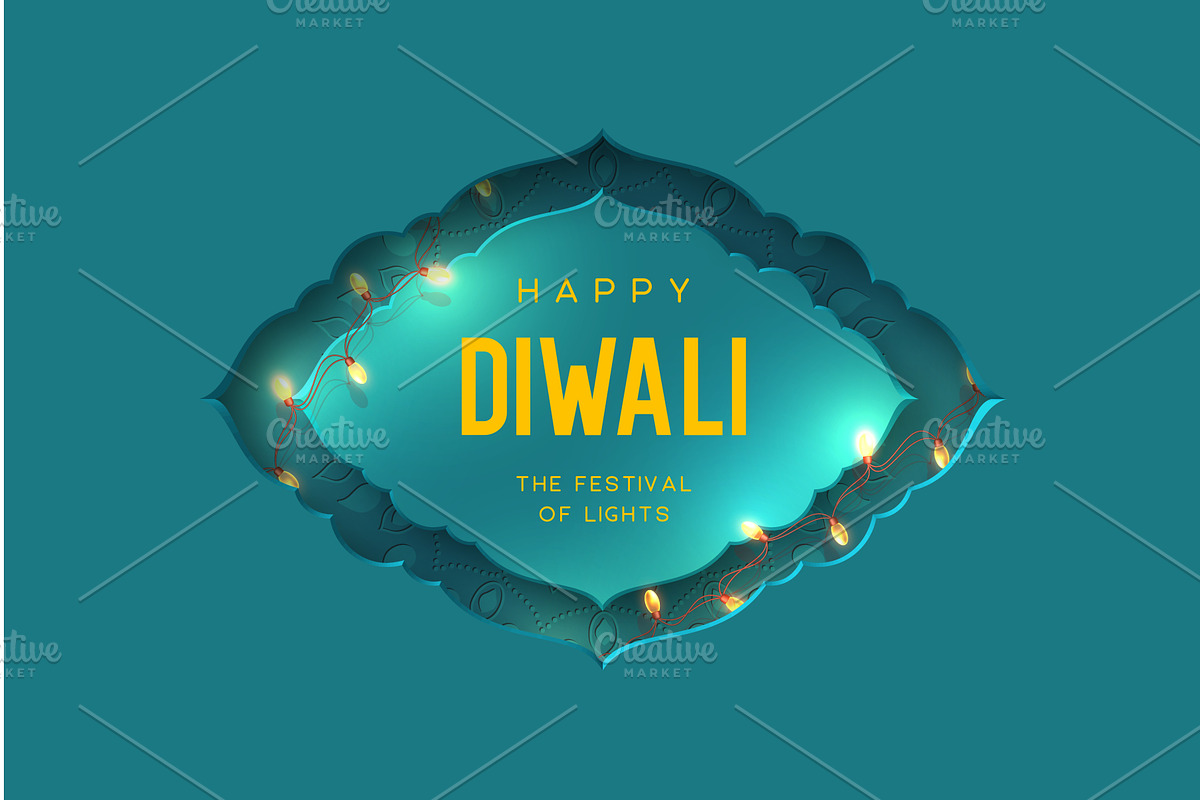 Happy Diwali Festival of Lights, an Illustration by Liudmyla Matviiets