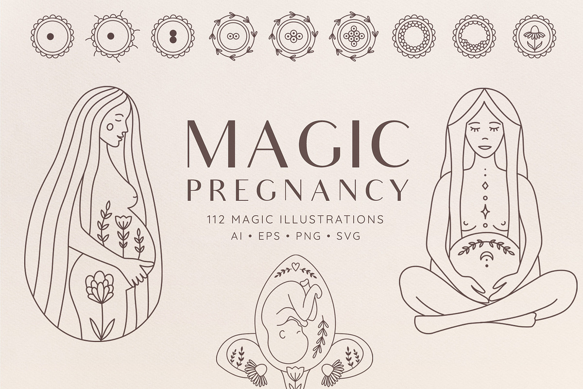 Magic pregnancy feminine pack, a Person Illustration by Alisovna (Photo 1 of 12)