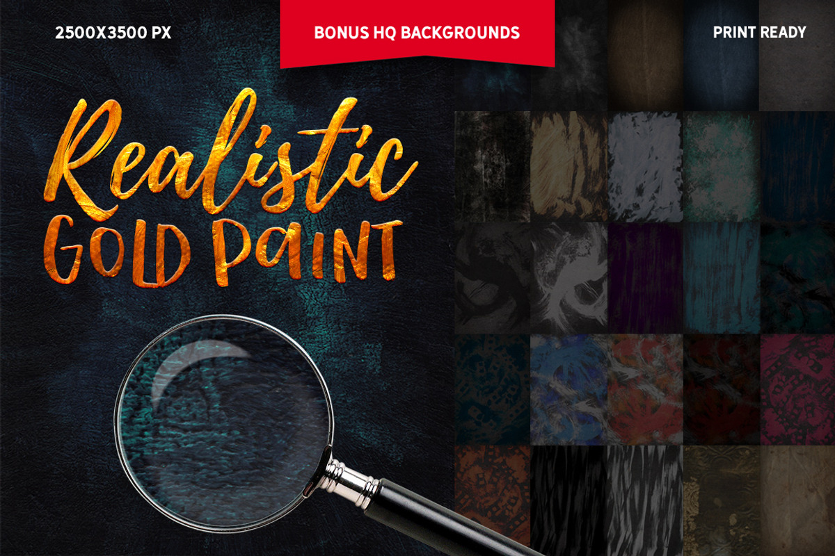 TOOLKIT Gold Paint Effect Photoshop, a Layer Style Add-On by Graphic Spirit (Photo 8 of 15)