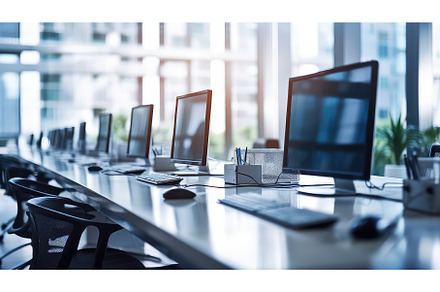 workspace blur indoor business ai, a Background Photo by pikepicture