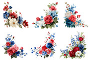 Patriotic Floral Corners Clipart, an Illustration by Designworld (Thumbnail 3 of 6)