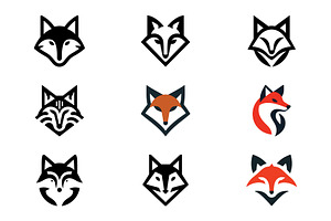Elegant Geometric Fox Head Logos, a Branding & Logo Template by Vectorium Studio