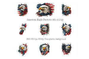 American Eagle Patriotic 4th of July, an Animal Illustration by VetalStock