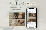 Facebook posts template for authors, a Social Media Template by Petite Zakka Boutique (Thumbnail 1 of 7)