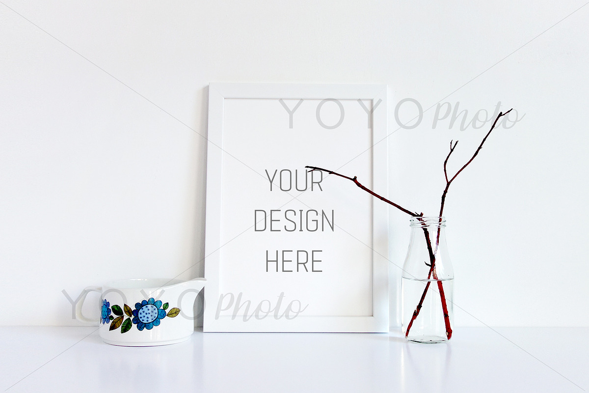 White A4 Frame Photo, Frame Mockup, a Print Template by YOYO Photo (Photo 1 of 2)