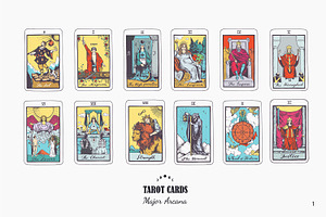 Tarot Cards Major Arcana Colorful