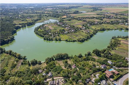 View from drone on village with, a Nature Photo by Yaroslav Danylchenko