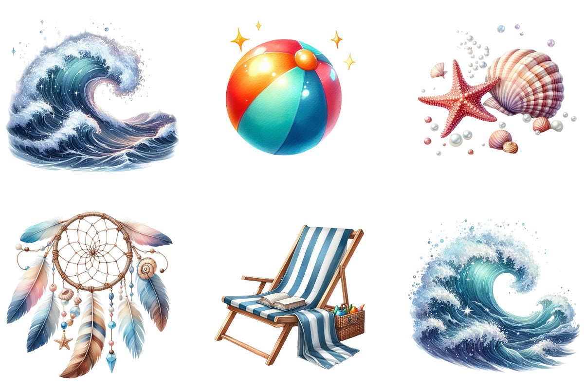Summer Beach Sublimation Bundle, a Seasonal Illustration by DreamArtGraphic (Photo 4 of 4)