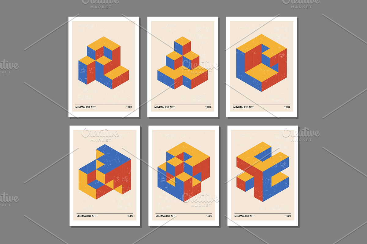 3D Geometry Printable Wall Art Set, a Background Graphic by C Design Studio (Photo 22 of 28)