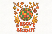 Groovy Christmas Disco Ball PNG, an Illustration by CraftArtStudio (Thumbnail 1 of 4)