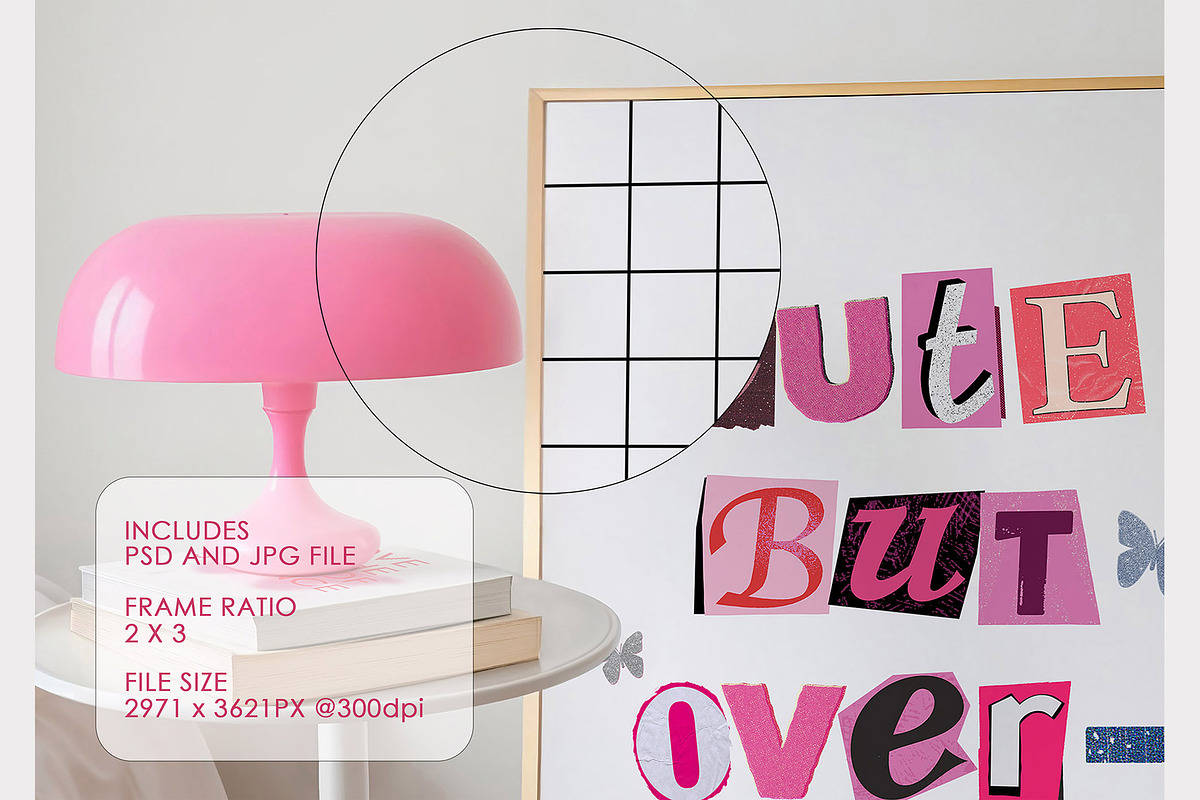 Hot Pink Bedroom Frame Mockup (2x3), a Household Mockup by isjakimockups (Photo 5 of 6)
