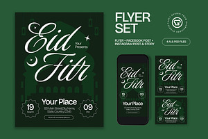 Eid Al Fitr Flyer, a Flyer Template by graphicook